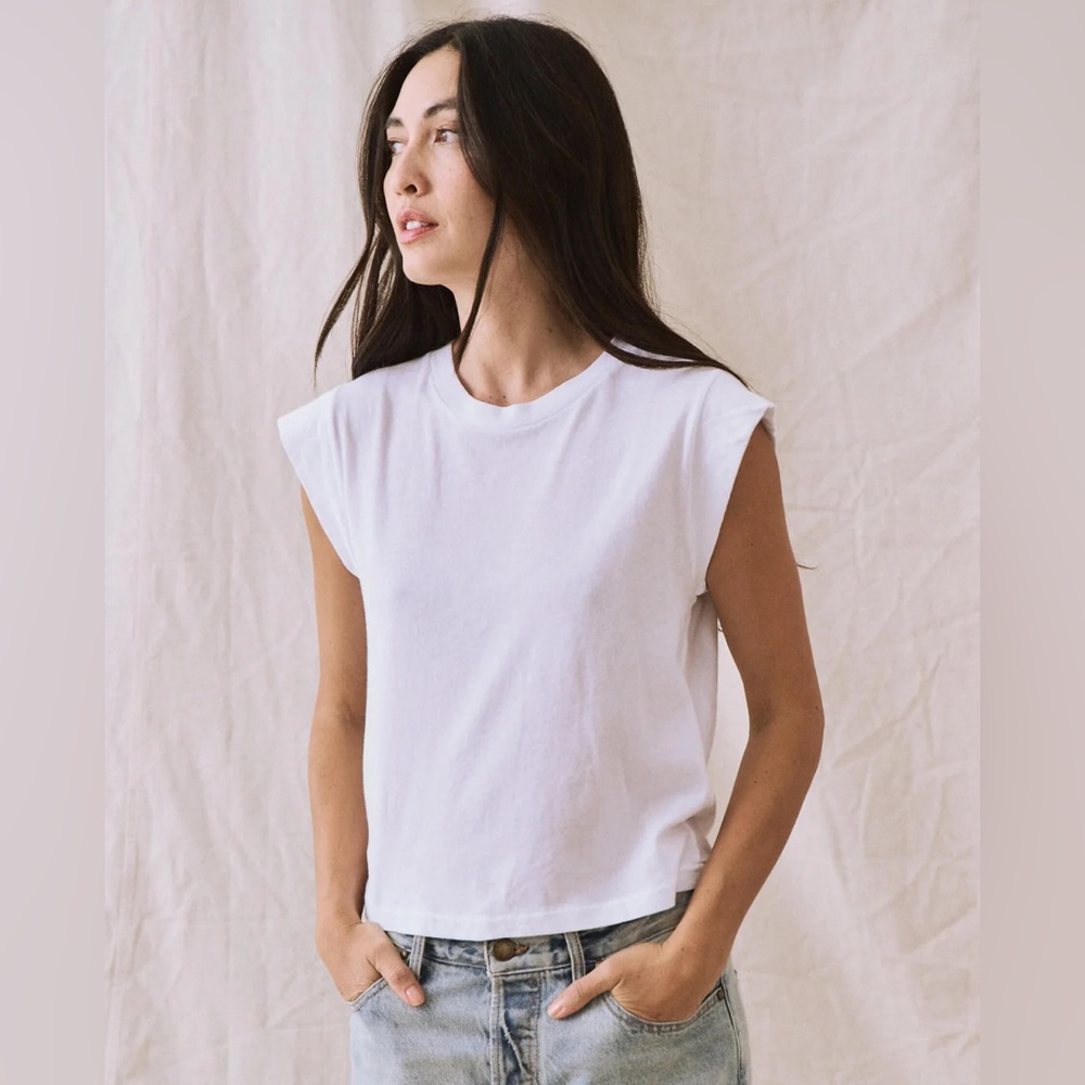 The Great the peak shoulder tee white size 2